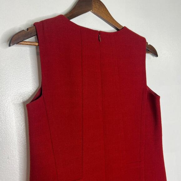 Lafayette 148 Women's Red Sleeveless Sheath Dress Size 2 - Picture 7 of 10